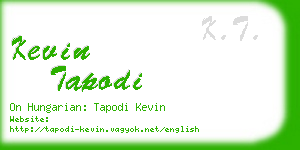 kevin tapodi business card